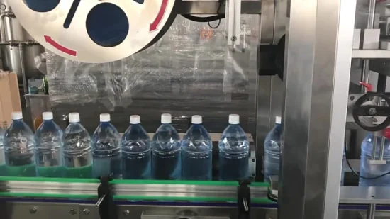 Vollautomatische runde quadratische Saft-Wasser-Getränkeflasche PVC-Folie Schrumpfschlauch-Etikettiermaschine Fabrikpreis